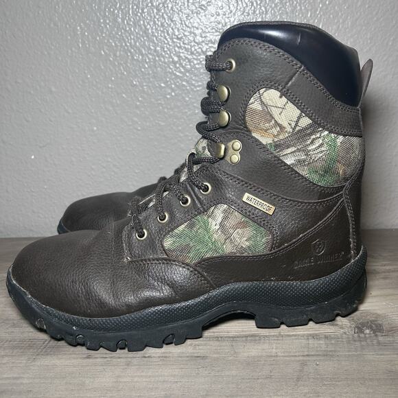 Game Winner Mens Waterproof Hunting Boots Leather / Camo Lace Up Size 10.5 - Picture 4 of 10